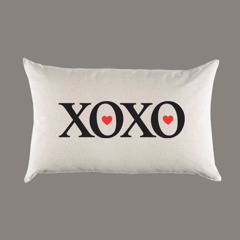 Custom 'XOXO' Natural Canvas Pillow or Pillow Cover - Throw Pillow - Home Decor - Valentine's Gift - Lumbar -  Valentines Day