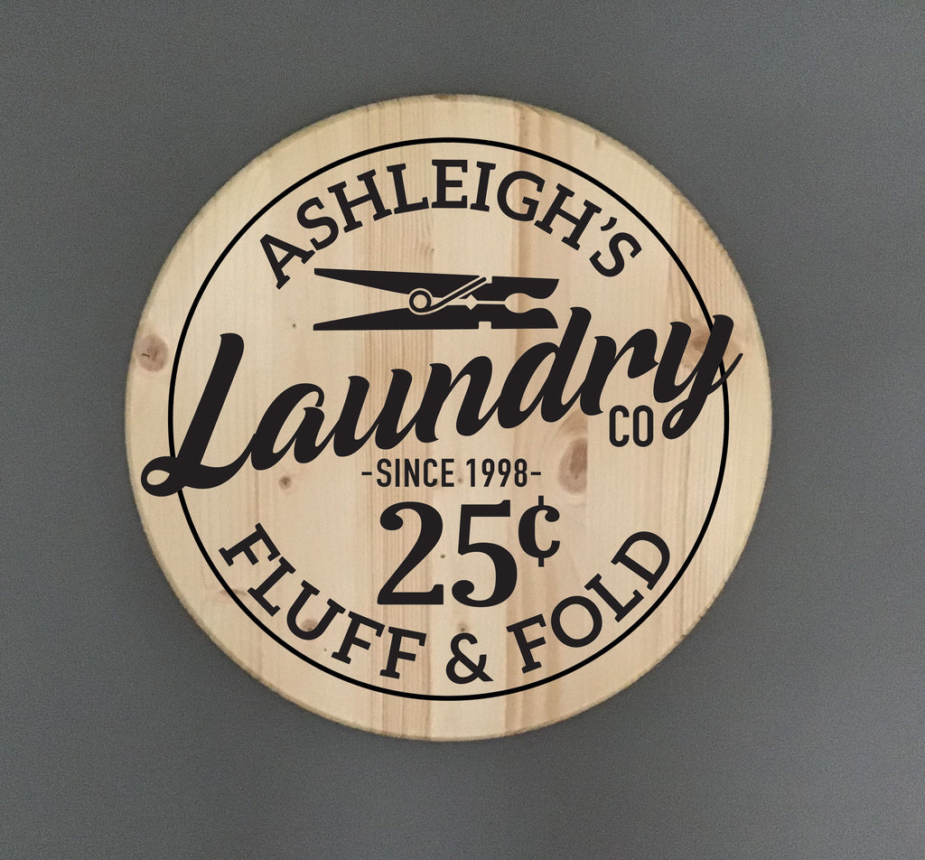 Personalized Custom Laundry Pine Wood Sign - Home Decor - Rustic Farmhouse