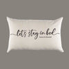 Personalized Custom 'Let's Stay in Bed' Natural Canvas Pillow or Pillow Cover - Throw Pillow - Couple Wedding Anniversary Gift