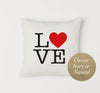 Ivory or Natural Canvas Valentine's Day 'LOVE' Pillow or Pillow Cover - Home Decor - Throw Pillow - Farmhouse Pillow
