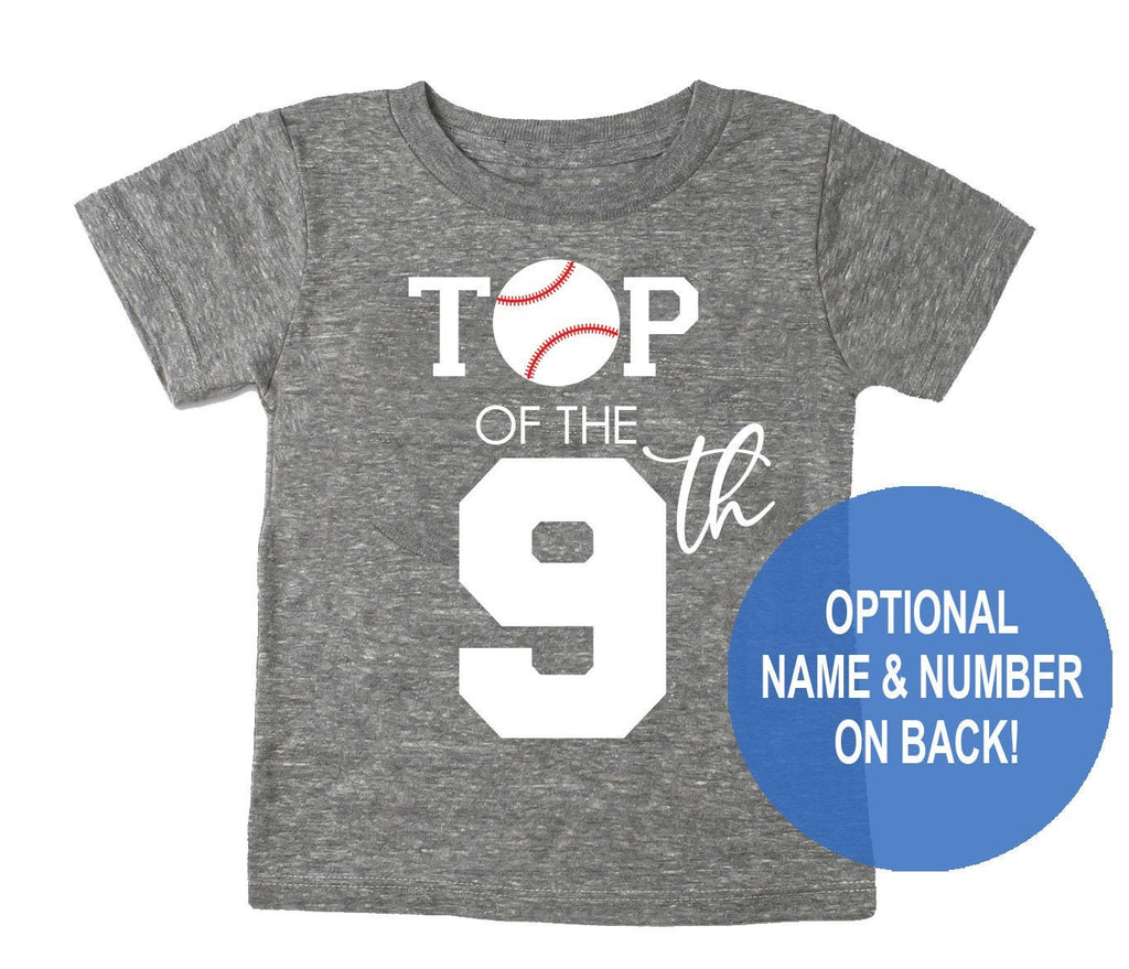 Top of the 9th Birthday Shirt - Baseball Shirt for 9th Birthday