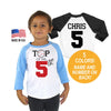 Top of the 5th Baseball Personalized Fifth Birthday Tri-blend Raglan Baseball Jersey - Baby Toddler Kids 3/4 Sleeve Baseball Shirt Twins