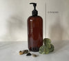 32 ounce Lotion, Body Wash, Face Wash, Hand Soap, Dish Soap Refillable Amber Pump Top Plastic Bottle Dispenser | Modern Bathroom Decor