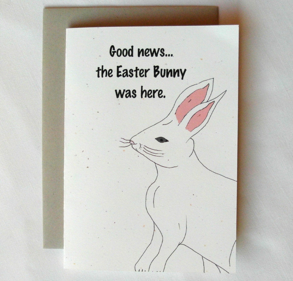 Funny Easter Bunny Visit Card