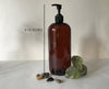 Shampoo or Conditioner 32 ounce Refillable Amber Pump Top Plastic Bottle Dispenser | Modern Bathroom Decor | Farmhouse | Urban | Industrial