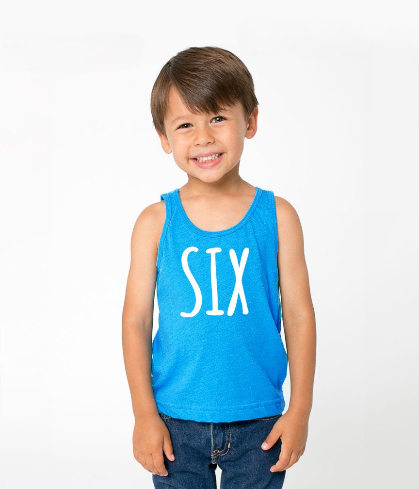 Sixth 6th Birthday 'six.' Poly Cotton Toddler, Kid's Tank Tops Child