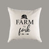 16"x16" or 18"x18" 'Farm to Fork' Natural Canvas Pillow or Pillow Cover - Modern Farmhouse - Home Decor - Farm Pillow - Housewarming Gift