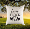 Natural Canvas 'Home Is Where the Herd Is' Chickens Pillow or Pillow Cover - Throw Pillow - Home Decor -Gift - Farmhouse Decor