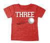 Third 3rd Birthday 'Three' Golf Tri Blend Toddler 3 Third Birthday T-Shirt - Toddler Boy and Girl Tee Twins Triplets