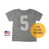 Fifth 5th Birthday '5' Tri Blend Toddler Kids T-Shirt