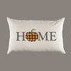 Pumpkin Buffalo Plaid 'Home' Natural Canvas Pillow or Pillow Cover - Throw Pillow - Home Decor - Autumn Gift - Lumbar -  Halloween