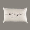Personalized Custom 'me {heart} you' Natural Canvas Pillow or Pillow Cover - Throw Pillow - Love Couple Wedding Anniversary Gift
