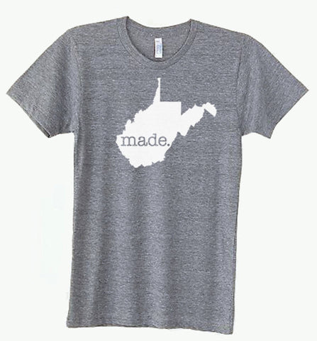 West Virginia WV Made Tri Blend Track T-Shirt - Unisex Tee Shirts Size S M L XL 0003