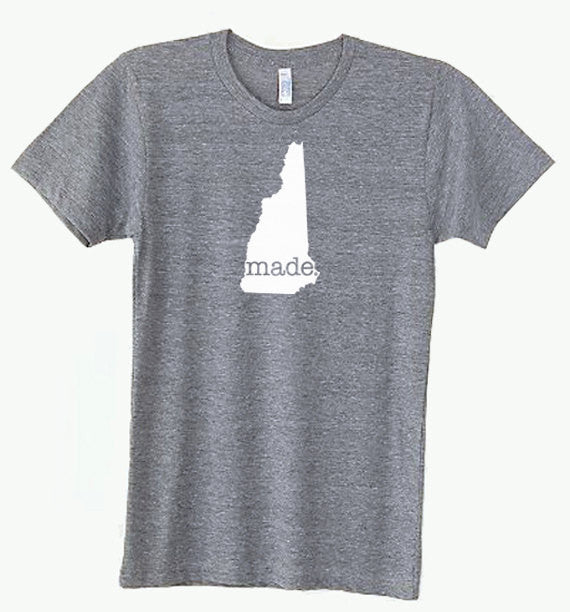 New Hampshire NH Made Tri Blend Track T-Shirt - Unisex Tee Shirts Size S M L XL 0003