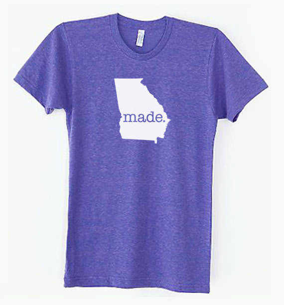 Georgia GA Made Tri Blend Track T-Shirt - Unisex Tee Shirts Size S M L XL 0003