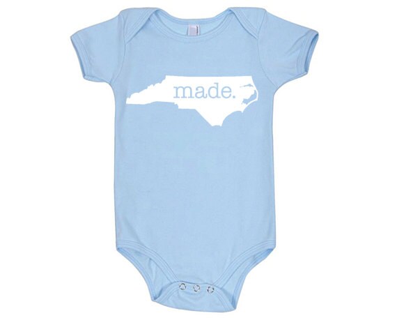 North Carolina 'Made.' Home State Cotton One Piece Bodysuit - Infant Girl and Boy