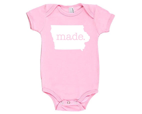 Iowa 'Made.' Cotton One Piece Bodysuit - Infant Girl and Boy Free shipping eligible
