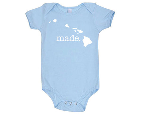 Hawaii 'Made.' Cotton One Piece Bodysuit- Infant Girl and Boy 0023