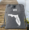 Florida FL Made. Canvas Backpack Cinch Sack 0007