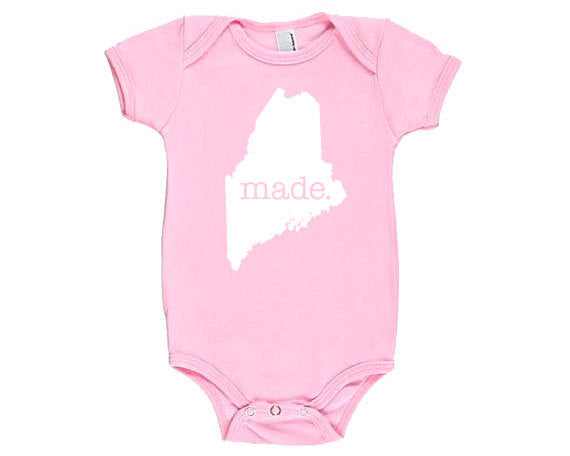 Maine  'Made.' Cotton One Piece Bodysuit - Infant Girl and Boy 0023