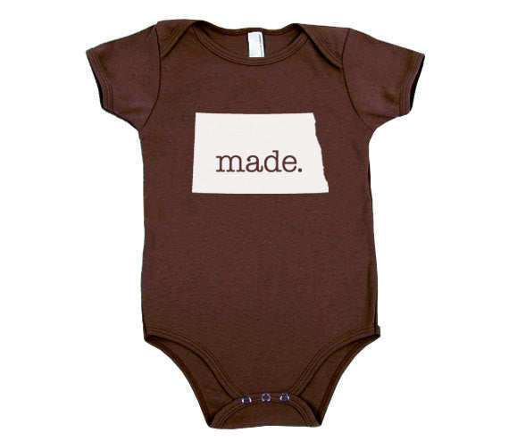 North Dakota  'Made.' Cotton One Piece Bodysuit - Infant Girl and Boy