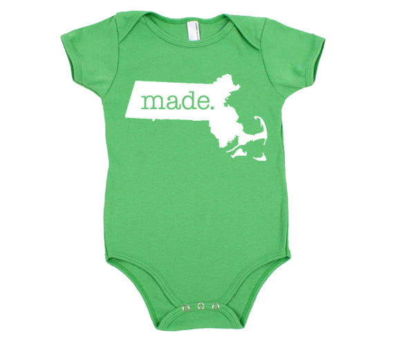 Massachusetts 'Made.' Cotton One Piece Bodysuit - Infant Girl and Boy