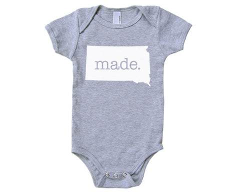 South Dakota  'Made.' Cotton One Piece Bodysuit  - Infant Girl and Boy