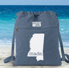 Mississippi MS  Made Canvas Backpack Cinch Sack 0007