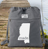 Mississippi MS  Made Canvas Backpack Cinch Sack 0007