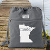 Minnesota MN Made. Canvas Backpack Cinch Sack 0007