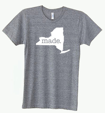 New York NY Made Tri Blend Track T-Shirt - Unisex Tee Shirts Size S M L XL 0003