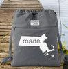 Massachusetts MA Made Canvas Backpack Cinch Sack 0007