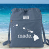 Hawaii HI Made Canvas Backpack Cinch Sack 0007
