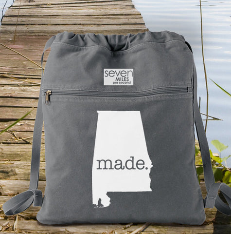 Alabama AL Made Canvas Backpack Cinch Sack 0007