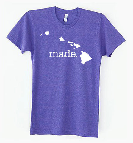 Hawaii HI Made Tri Blend Track T-Shirt - Unisex Tee Shirts Size S M L XL 0003