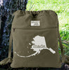 Alaska AK Made Canvas Backpack Cinch Sack 0007