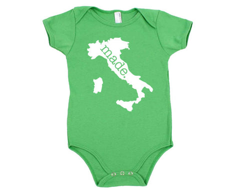 Italy 'Made.' Cotton One Piece Bodysuit - Infant Girl and Boy