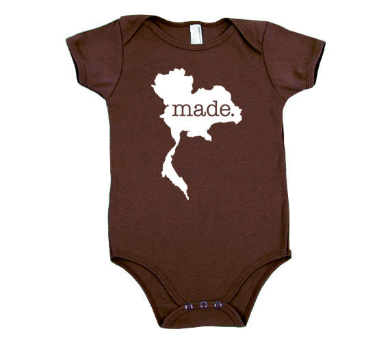 Thailand 'Made.' Cotton One Piece Bodysuit - Infant Girl and Boy
