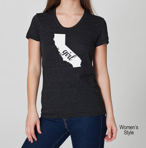 California Girl Tri Blend Track T-Shirt - Unisex & Womens(Juniors) Tee Shirts Size S M L XL 0001