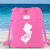 New Jersey Girl Canvas Backpack Cinch Sack 0008