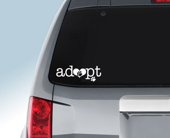 Adopt Pet Adoption Vinyl Decal for Car Window