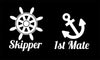 Skipper and 1st Mate Vinyl Decal Set  for Car Window