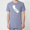 California CA  Once. Always. Tri Blend Track T-Shirt - Unisex Tee Shirts Size XS S M L XL xxL 0022