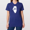 Illinois IL  Once. Always. Tri Blend Track T-Shirt - Unisex Tee Shirts Size XS S M L XL xxL 0022