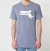 Massachusetts MA Once. Always. Tri Blend Track T-Shirt - Unisex Tee Shirts Size XS S M L XL xxL 0022