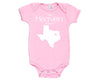 From Heaven By Way of Texas Customized Cotton Baby One Piece Bodysuit - Infant Girl and Boy