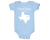 From Heaven By Way of Texas Customized Cotton Baby One Piece Bodysuit - Infant Girl and Boy