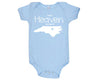 From Heaven By Way of North Carolina Customized Cotton Baby One Piece Bodysuit - Infant Girl and Boy