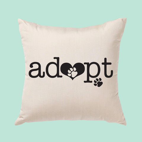 Adopt 16"x16" Canvas Pillow or Pillow Cover - Pet Adoption Pillow