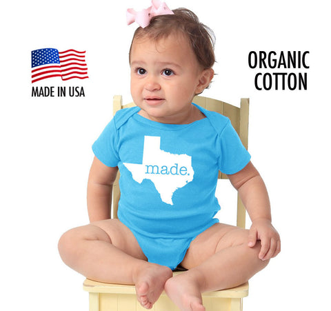 Texas 'Made' Organic Cotton Infant One Piece • Made in the USA